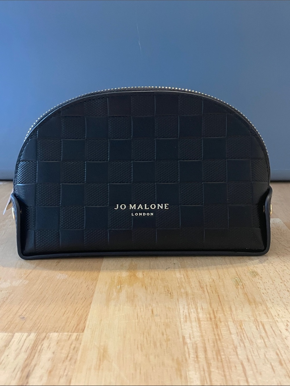 Jo Malone Black Checker Cosmetic Pouch with Gold Logo